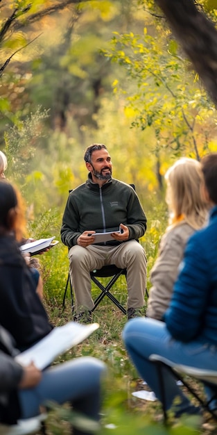 Leader coaching session in nature
